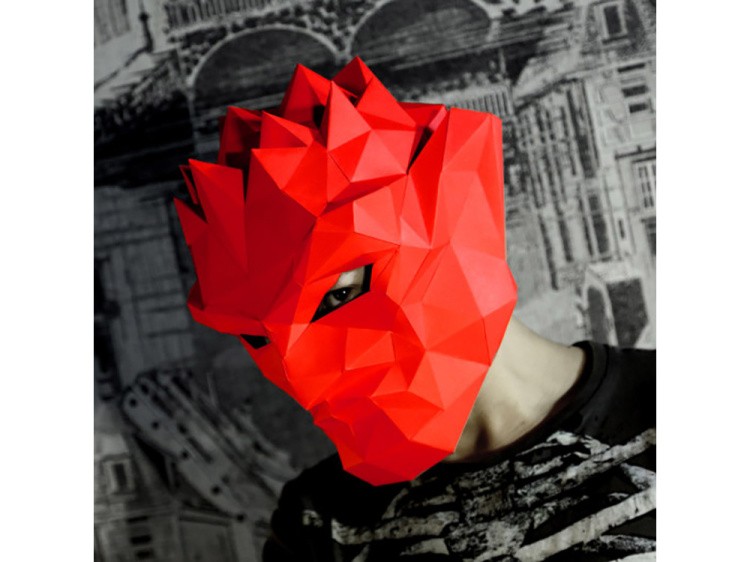 Бумажная модель для склеивания маска «Тролль» — картинка 3