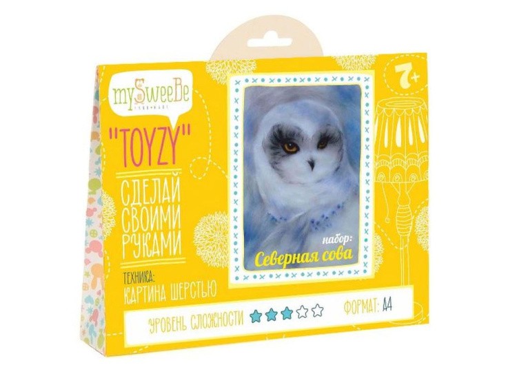 Картина шерстью «Северная сова» — картинка 2