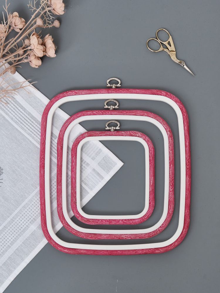 Пяльцы-рамка каучуковые 18х20 см, высота 10 мм, цвет: розовый, Nurge — картинка 3