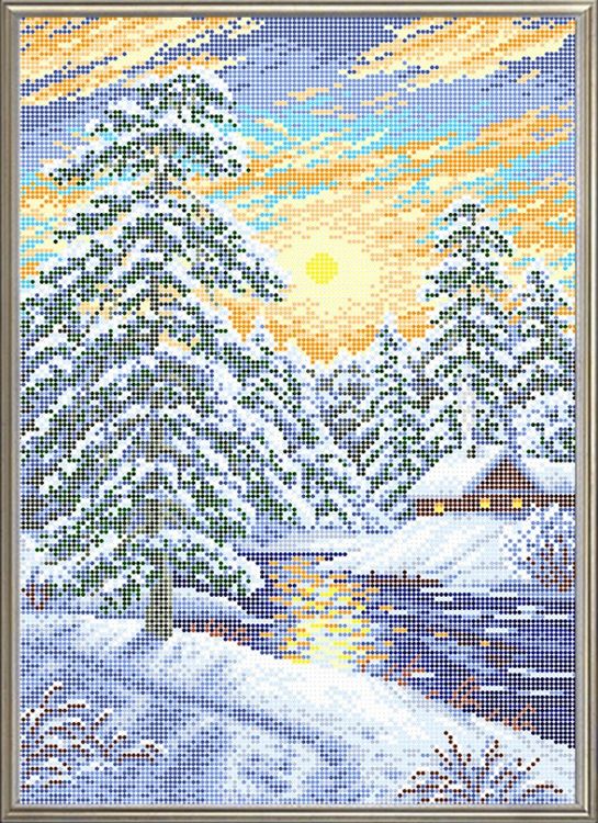 Рисунок на ткани «Зимний закат»