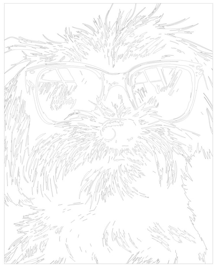 Картина по номерам Собака черная Тибетская болонка в очках — картинка 3