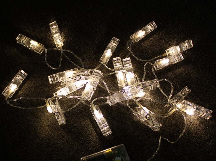 Декоративная светодиодная гирлянда с прищепками — картинка 3