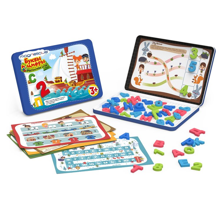 Игровой набор «Буквы и Цифры» в металлической коробке — картинка 2