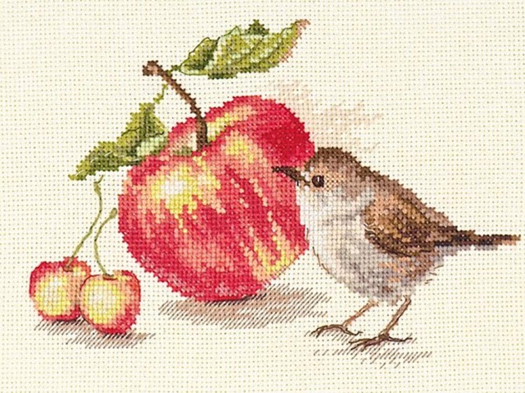 Набор для вышивания «Птичка и яблоко»
