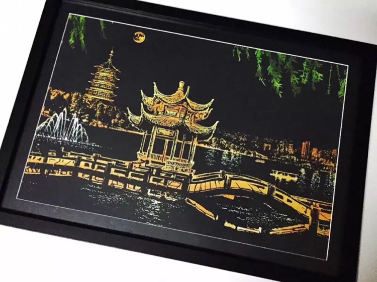 Скретч-картина «Ханчжоу. Озеро Сиху» (цветная) — картинка 6