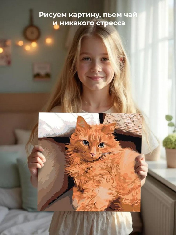 Картина по номерам «Рыжий кот» — картинка 6