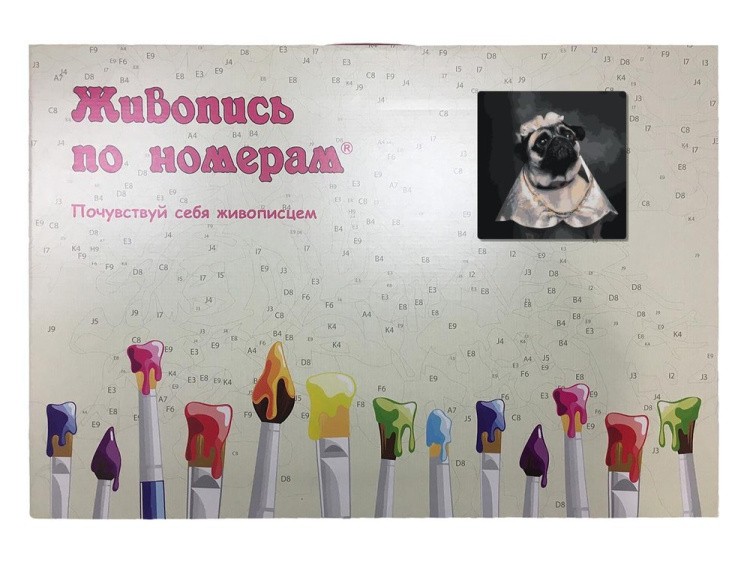 Картина по номерам «Важный мопс» — картинка 5