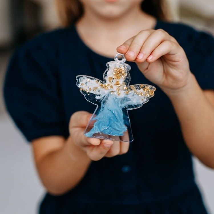 Елочная игрушка Ангелочек №4 - Силиконовый молд, ResinArt — картинка 3