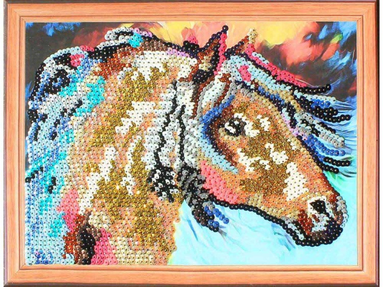 Мозаика из пайеток «Лошадь» — картинка 3