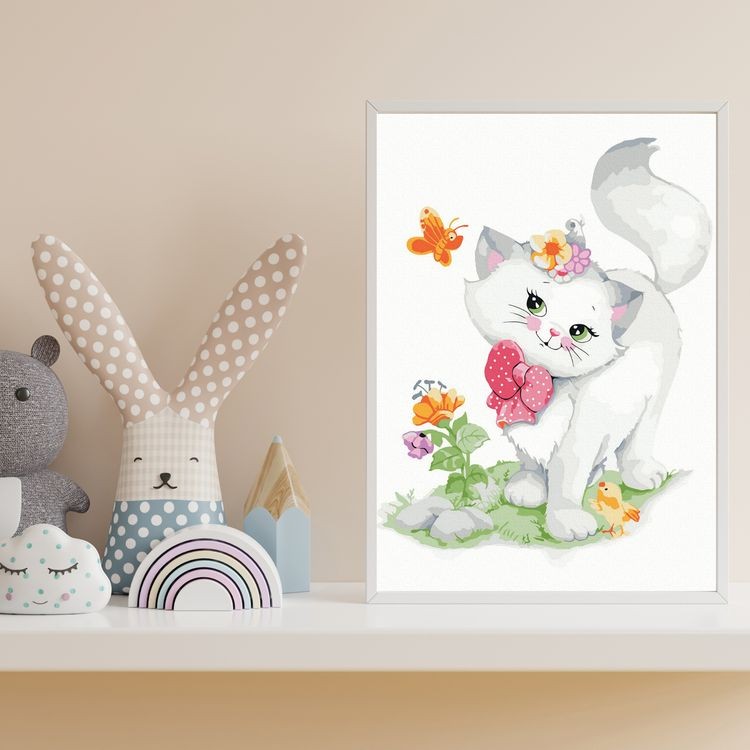 Картина по номерам «Кошечка с бантиком» — картинка 4