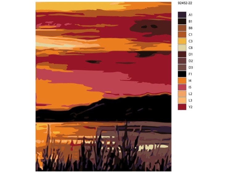 Картина по номерам «Речной закат 2» — картинка 2