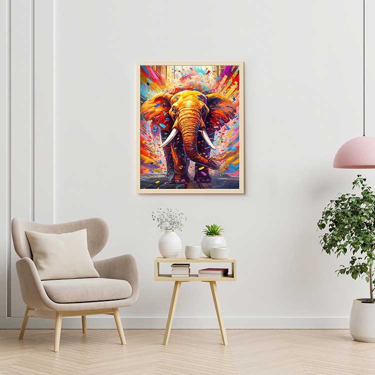 Картина по номерам «Радужный слон» — картинка 3