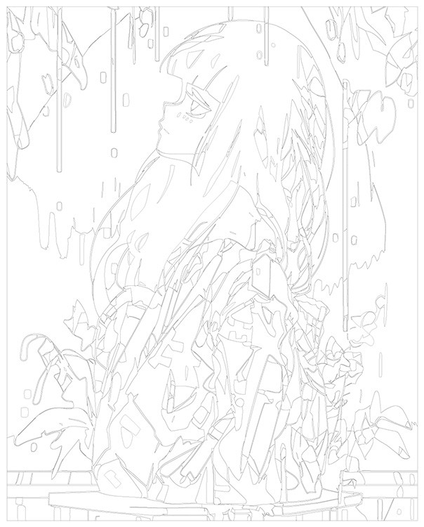 Картина по номерам «Аниме: Яркая грустная девушка» — картинка 3