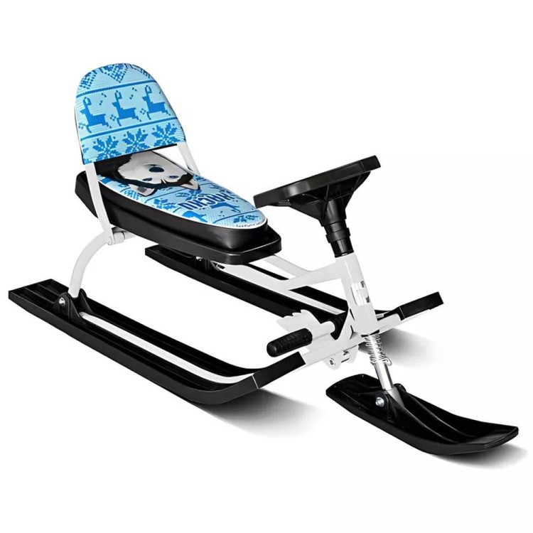 Снегокат детский 104 Comfort Хаски со спинкой (синий) — картинка 9