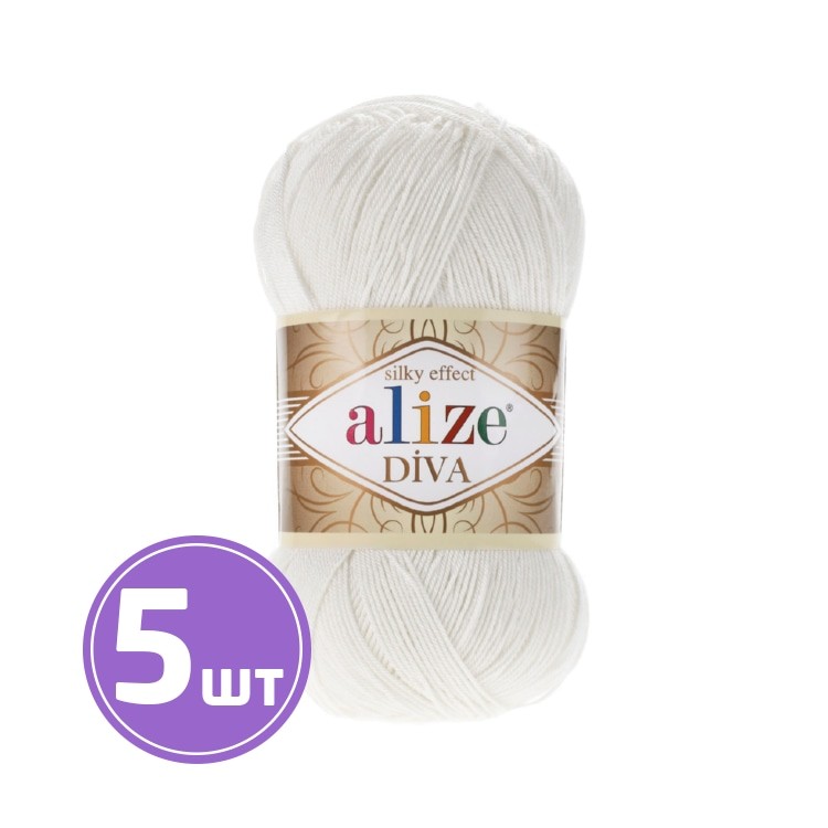 Пряжа ALIZE Diva Silk effekt (450), перламутровый, 5 шт. по 100 г