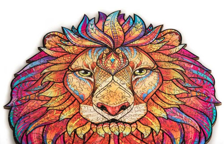 Деревянный пазл Unidragon «Таинственный Лев», размер M (А4) — картинка 2