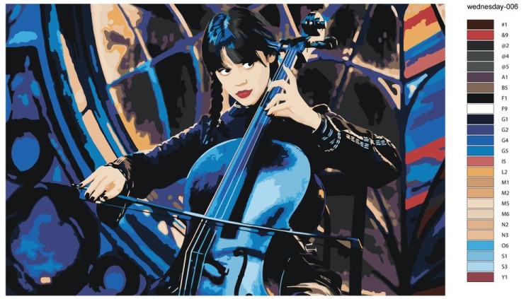 Картина по номерам «Wednesday Уэнсдей Аддамс: Виолончель» — картинка 3