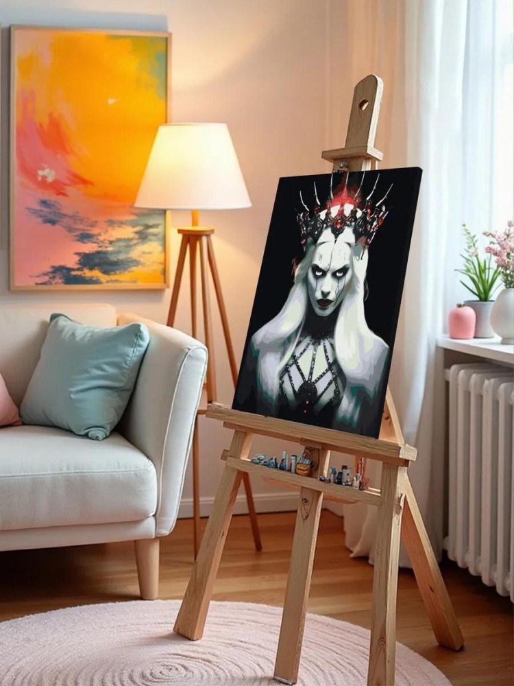 Картина по номерам «Девушка-вампир с шипастой короной» — картинка 9