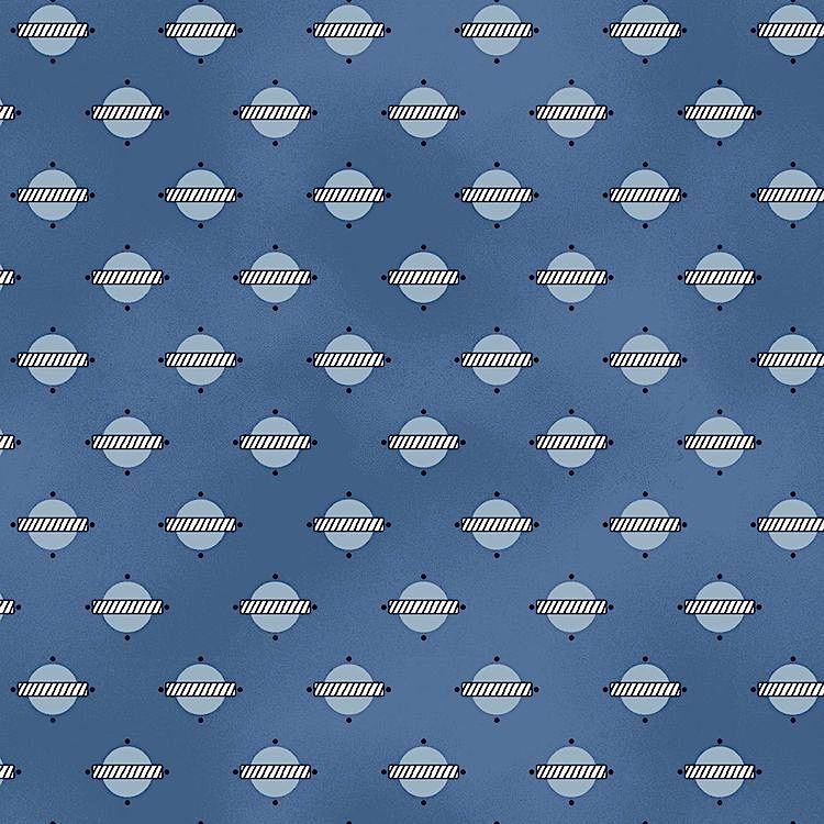 Ткань для пэчворка Тemperance Blue Collection, 50х55 см, 145 г/м², 100% хлопок, принт, Peppy