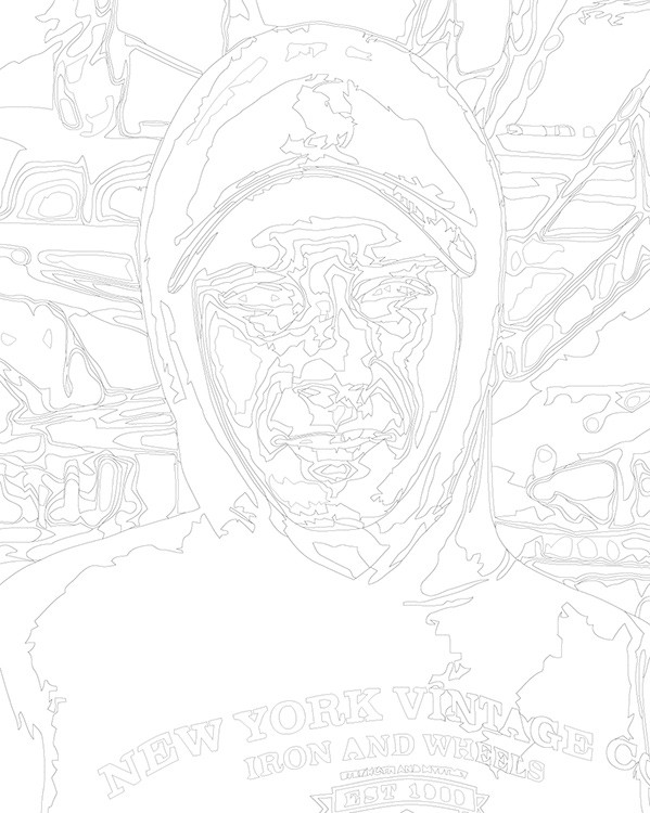 Картина по номерам «Рэпер Сантиз Santiz: чб портрет 40x50» — картинка 3