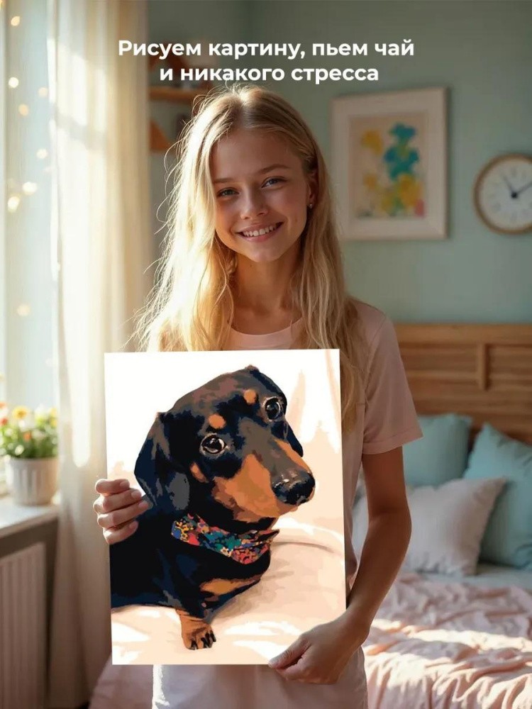Картина по номерам «Милая такса» — картинка 6
