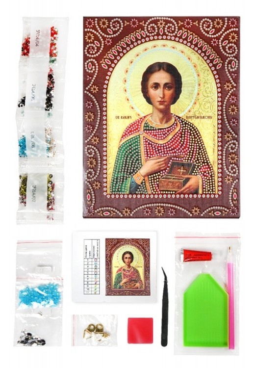 Алмазная вышивка 5D «Святой Великомученик Целитель Пантелеймон» — картинка 2