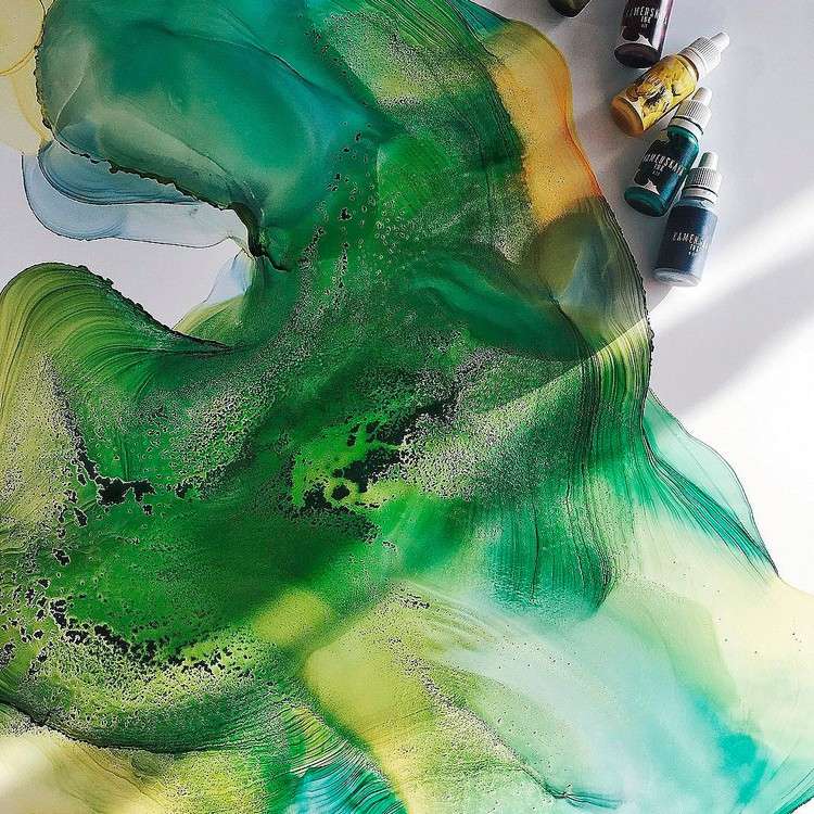 Алкогольные чернила желтый 15 мл, Kamenskaya Ink — картинка 3