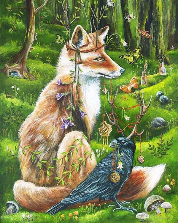 Алмазная вышивка «Лиса и ворона» — картинка 2