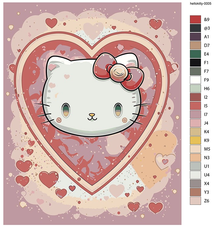 Картина по номерам «Аниме Hello Kitty Хеллоу Китти: Сердечки» — картинка 2