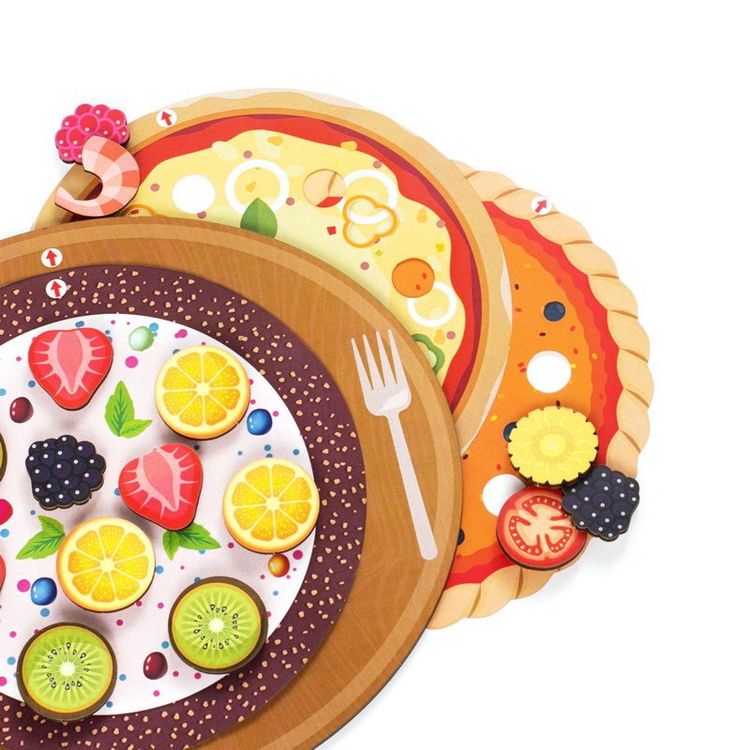 Развивающее пособие из дерева «Юный кондитер, Пицца-Пирог-Торт-1» — картинка 5