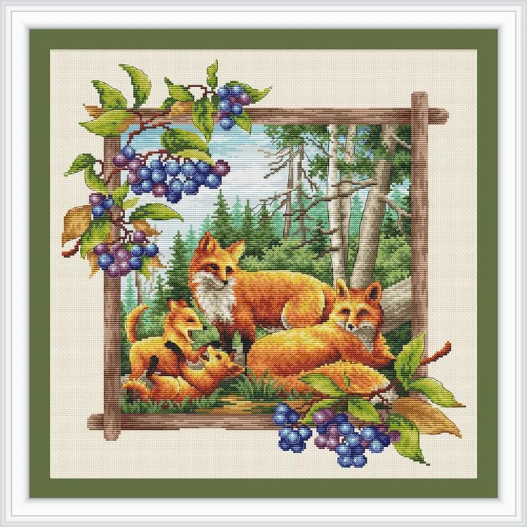Набор для вышивания «Таежная семья. Лисы» — картинка 2