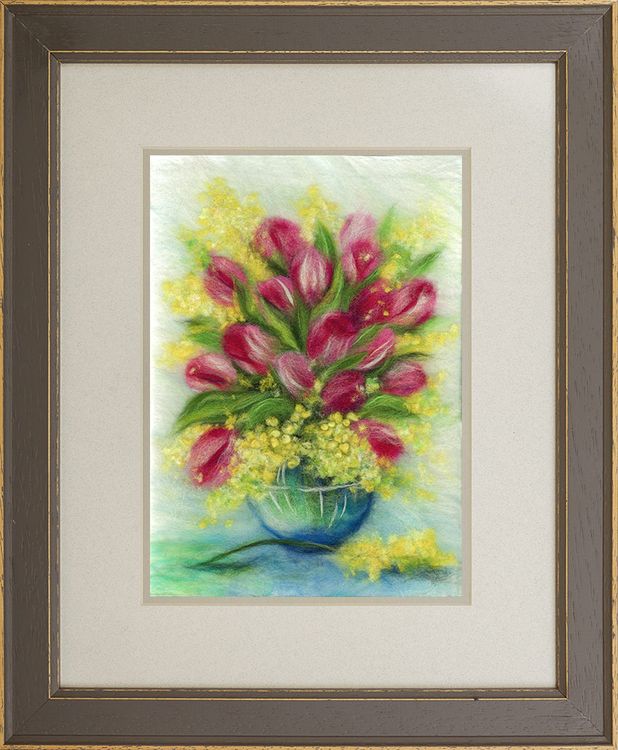 Картина шерстью «Весенний букет» — картинка 2