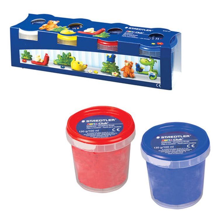 Пластилин на растительной основе (тесто для лепки) STAEDTLER, 4 цв., 520 г — картинка 2