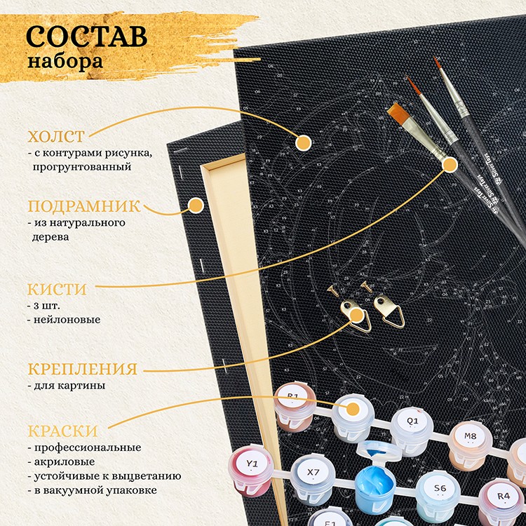 Картина по номерам «Черный холст Красота змеи» — картинка 2