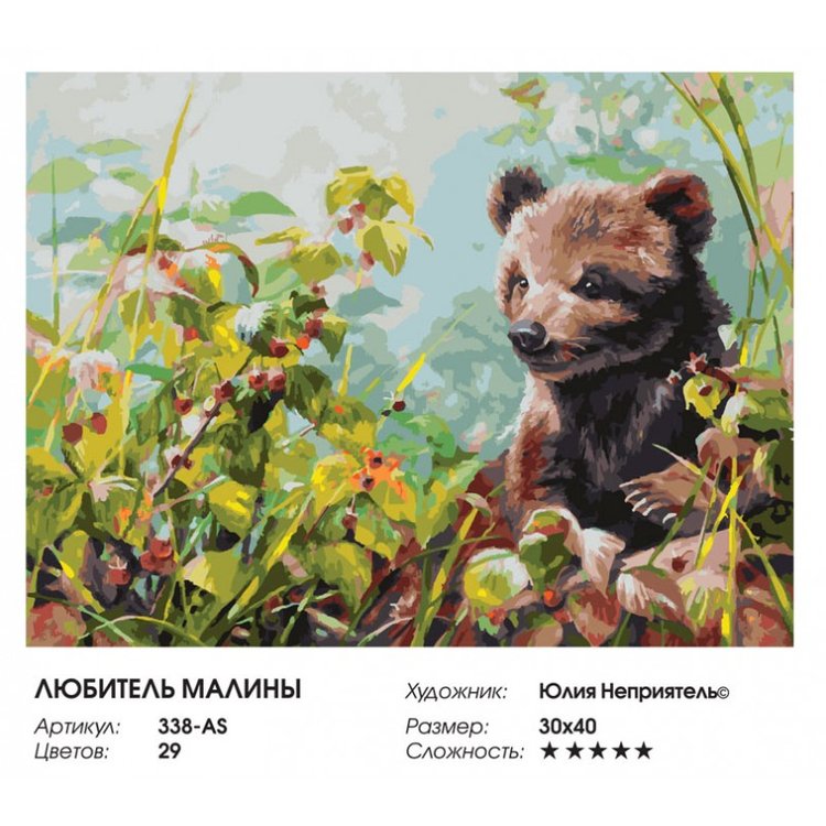 Картина по номерам «Любитель малины» — картинка 2