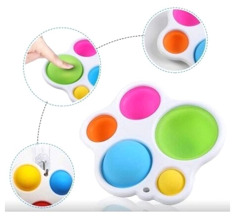 Игрушка антистресс Pop it Поп ит, Вечная пупырка «Симпл димпл», брелок, 5 секций — картинка 2