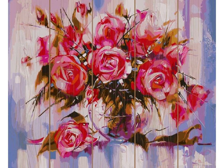 Картина по номерам по дереву Paintboy «Красота роз»