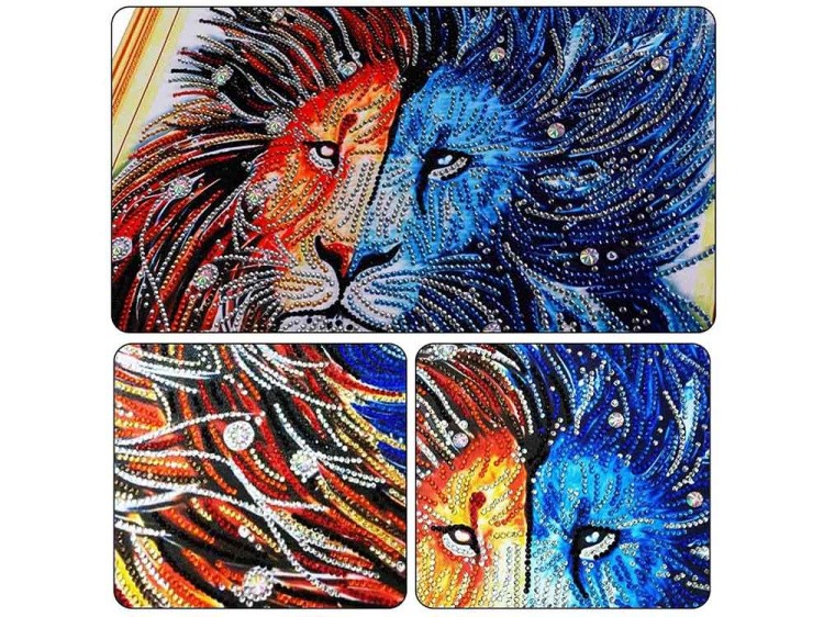 Алмазная вышивка 5D «Синий лев» — картинка 2