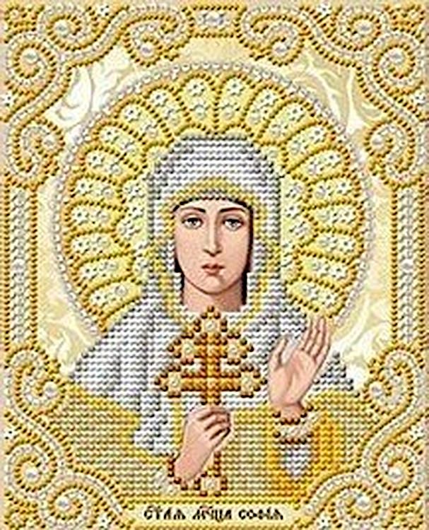 Рисунок на ткани «Святая София в жемчуге и золоте»