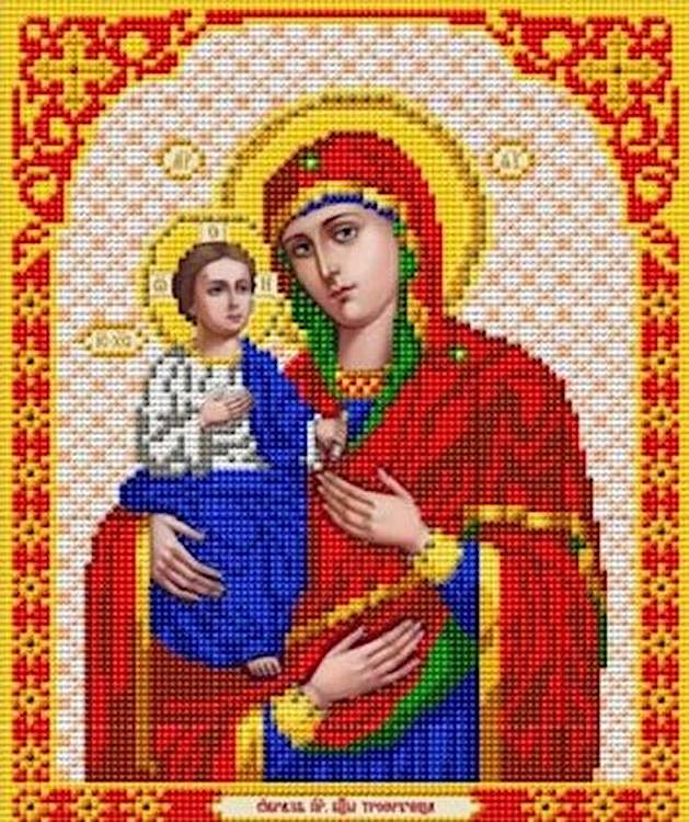 Рисунок на ткани «Богородица Троеручица»