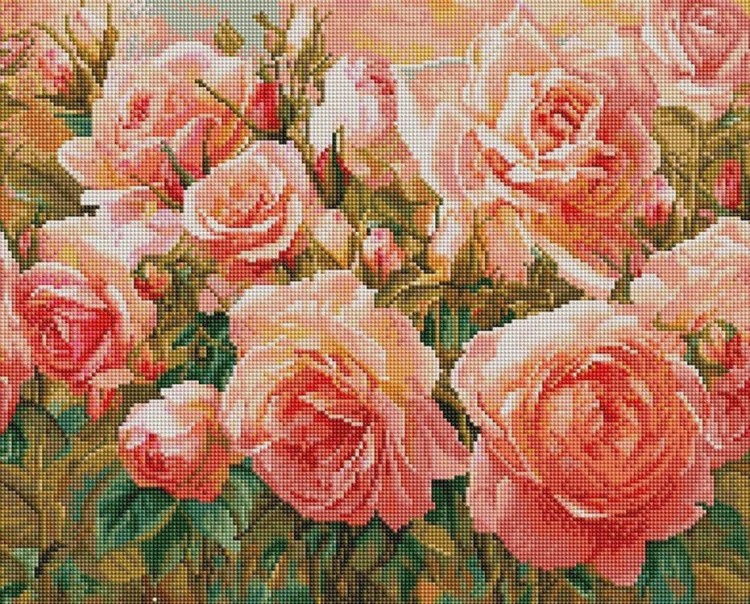 Алмазная вышивка «Роскошные кустовые розы»