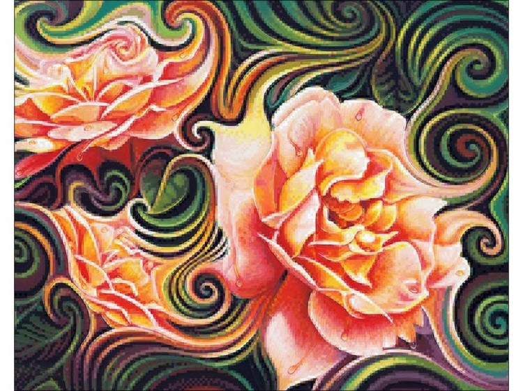 Алмазная вышивка «Волшебные цветы» — картинка 2