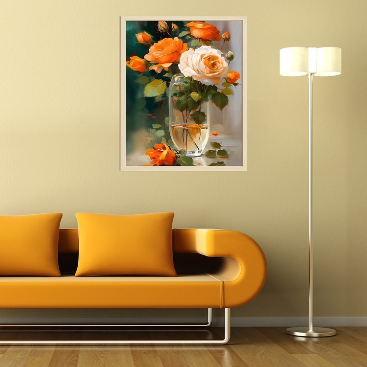 Картина по номерам «Оранжевые розы» — картинка 4