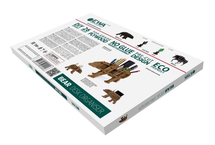 Конструктор из дерева «Настольный органайзер Медведь коричневый», Eco Wood Art — картинка 5