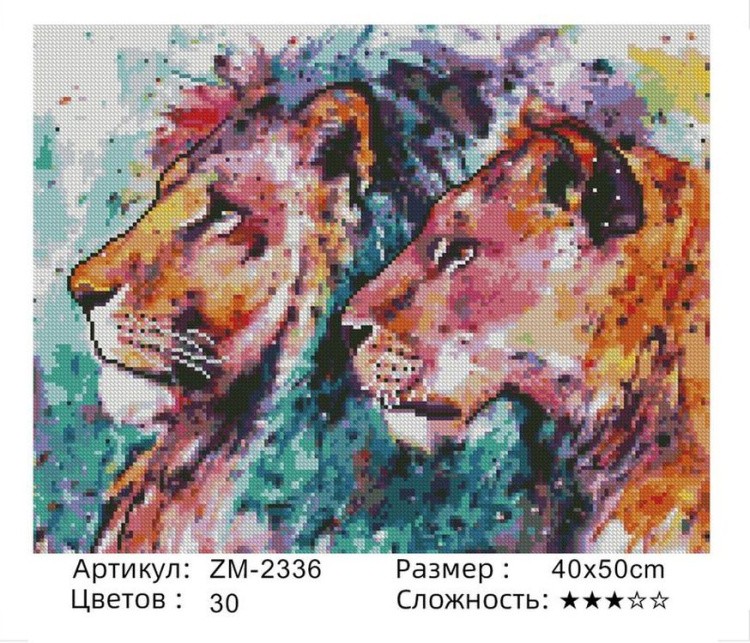 Алмазная вышивка «Красочная пара» — картинка 2