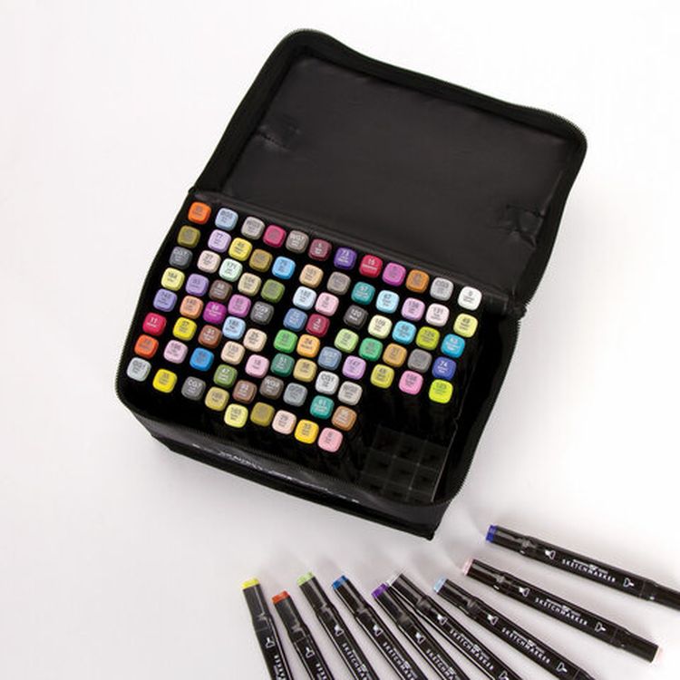 Маркеры для скетчинга двусторонние BRAUBERG ART DEBUT BLACK, цвет: набор 96 цв — картинка 5