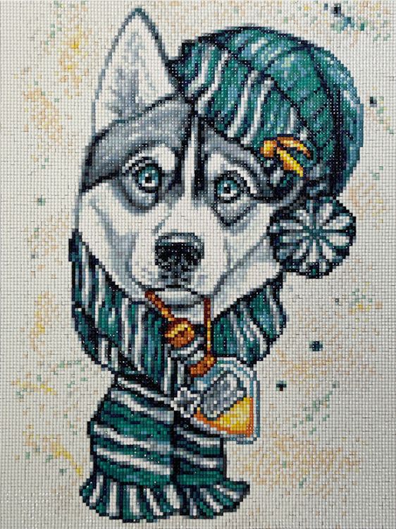 Алмазная вышивка «Зимний хаски» — картинка 2