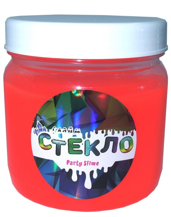 Слайм «Стекло» серия Party Slime, красный неон, 400 гр
