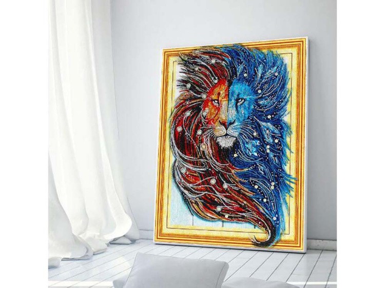 Алмазная вышивка 5D «Синий лев» — картинка 6