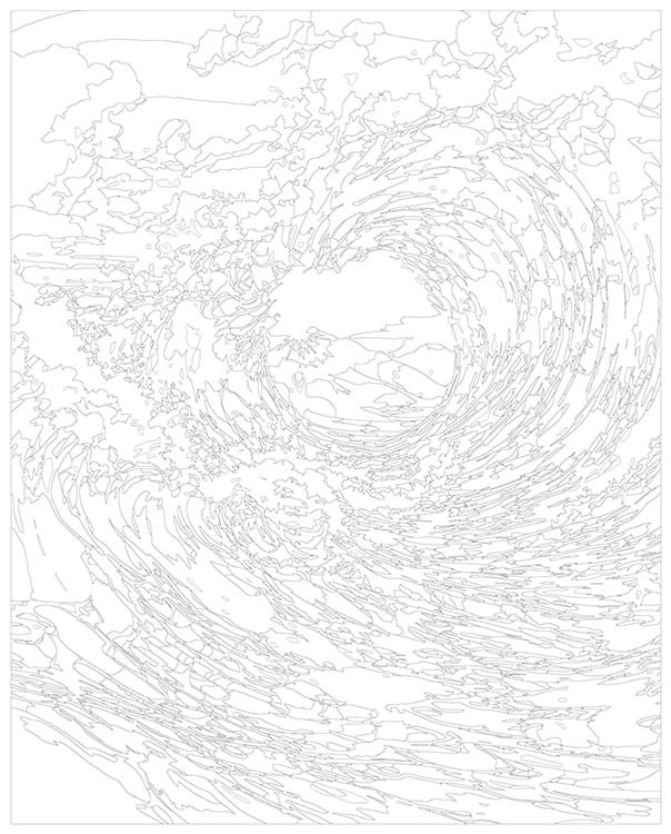 Картина по номерам «Море: Большая волна на закате 2» — картинка 3